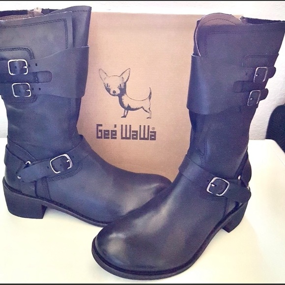 🔥HP! 🥂🍾👏🔥GEEWAWA 🔥 Fab NEW Moto Boots — Size 6. Leather **VERY RARE & SO COOL ⭐️ - Picture 11 of 14